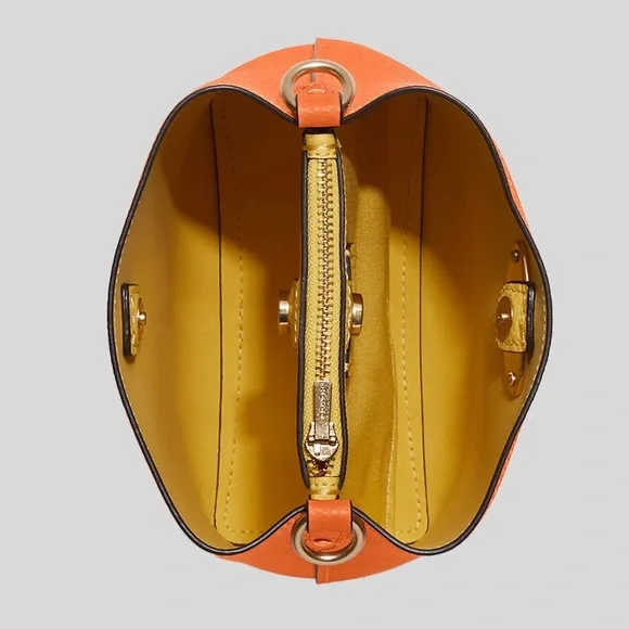 NWT💃Coach MINI Town Bucket Bag Candied Orange - Picture 6 of 9